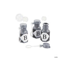 Bulk 48 Pc. Personalized Mini Monogram with Silver Bubble Bottles