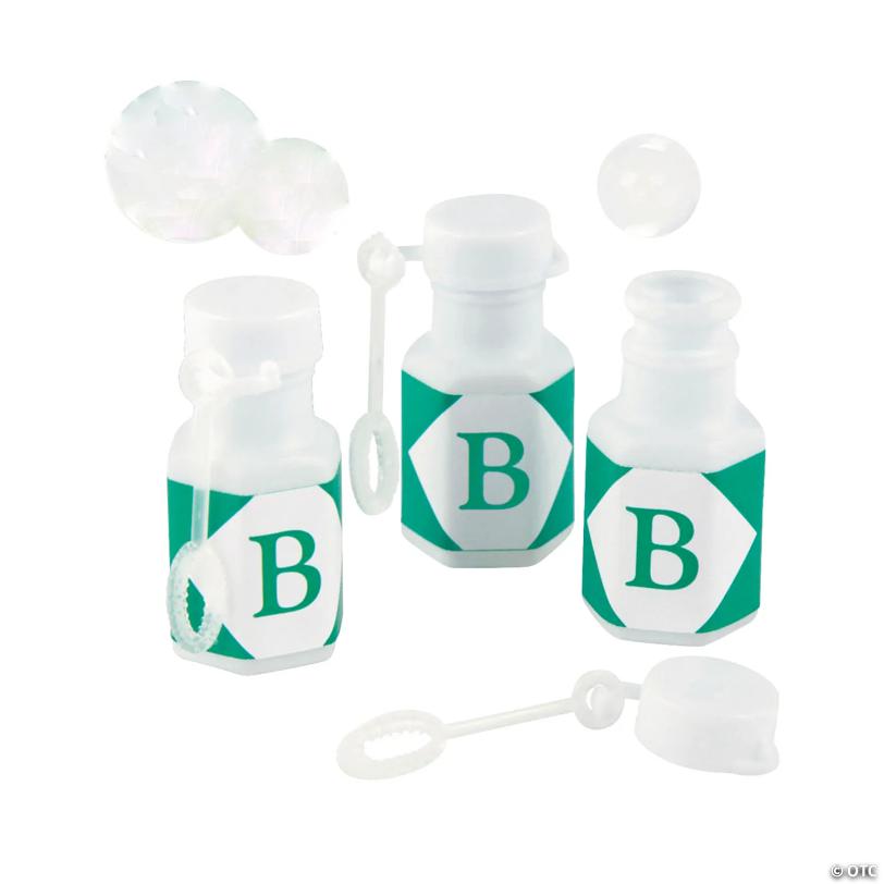 Bulk 48 Pc. Personalized Mini Monogram with White Bubble Bottles