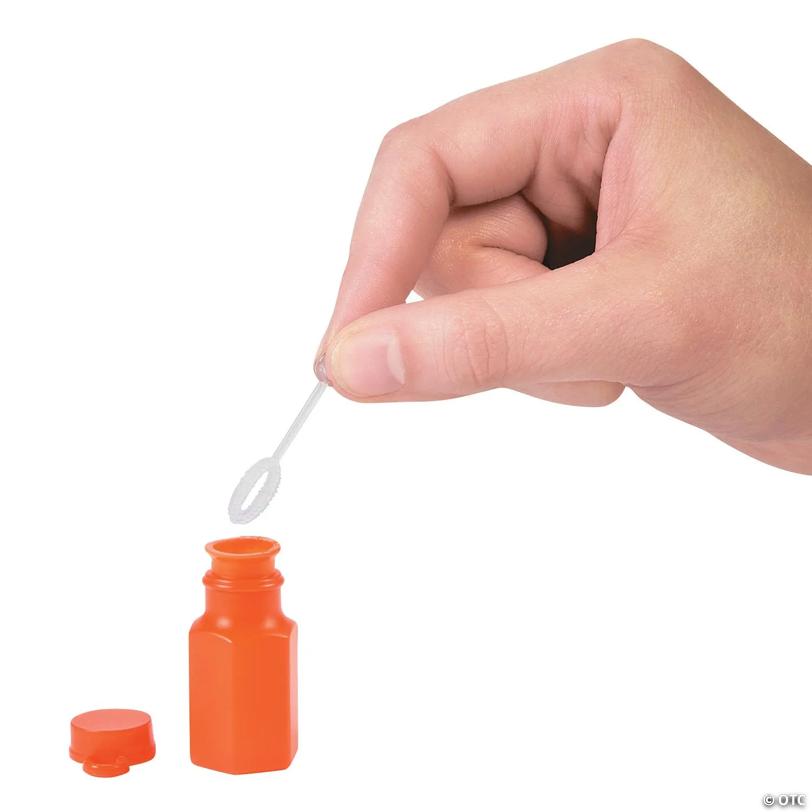 Bulk 48 pc. Custom Photo Mini Orange Bubble Bottles