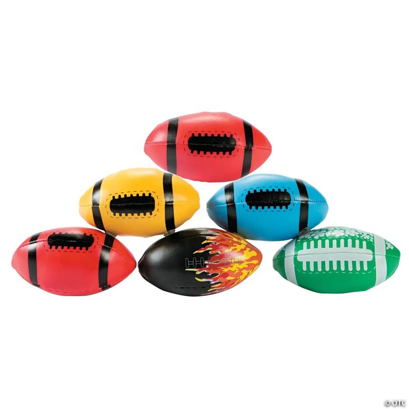 Bulk Mini Football Plastic Footbags Assortment - 50 pc