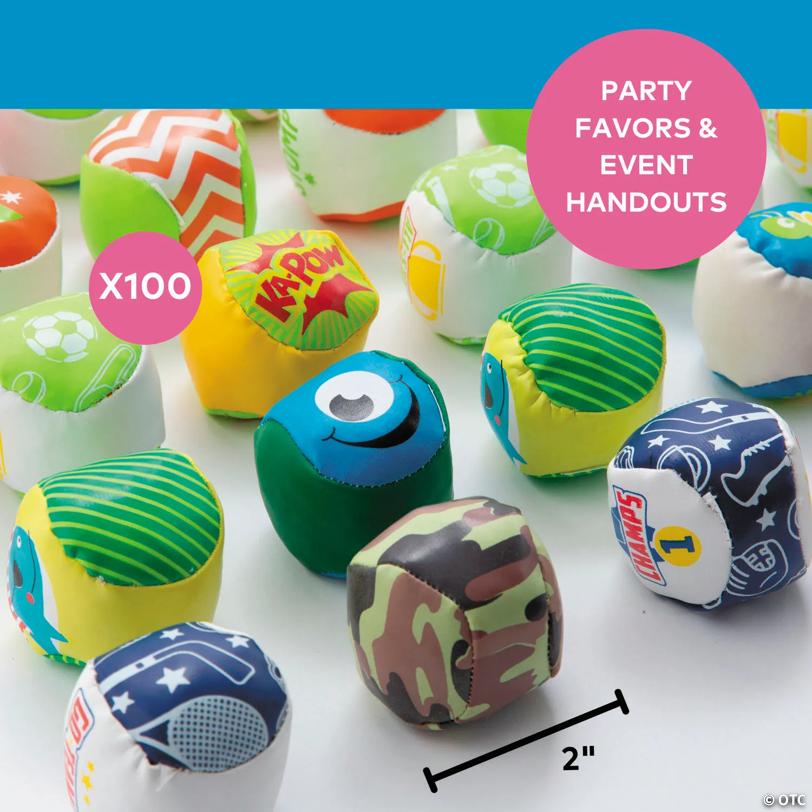 Bulk Mini Mega Footbags Assortment - 96 pc