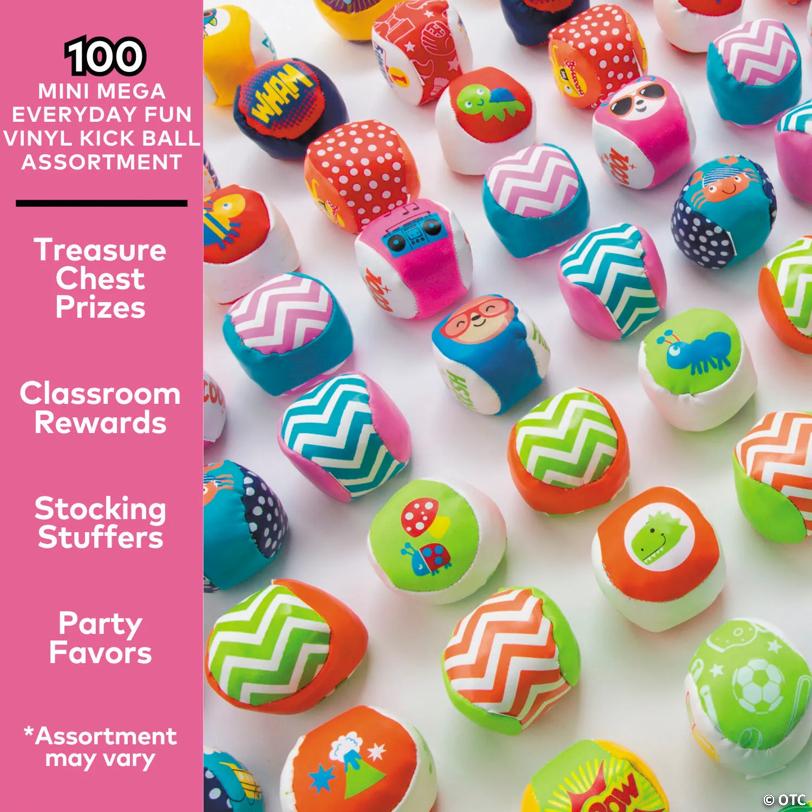 Bulk Mini Mega Footbags Assortment - 96 pc
