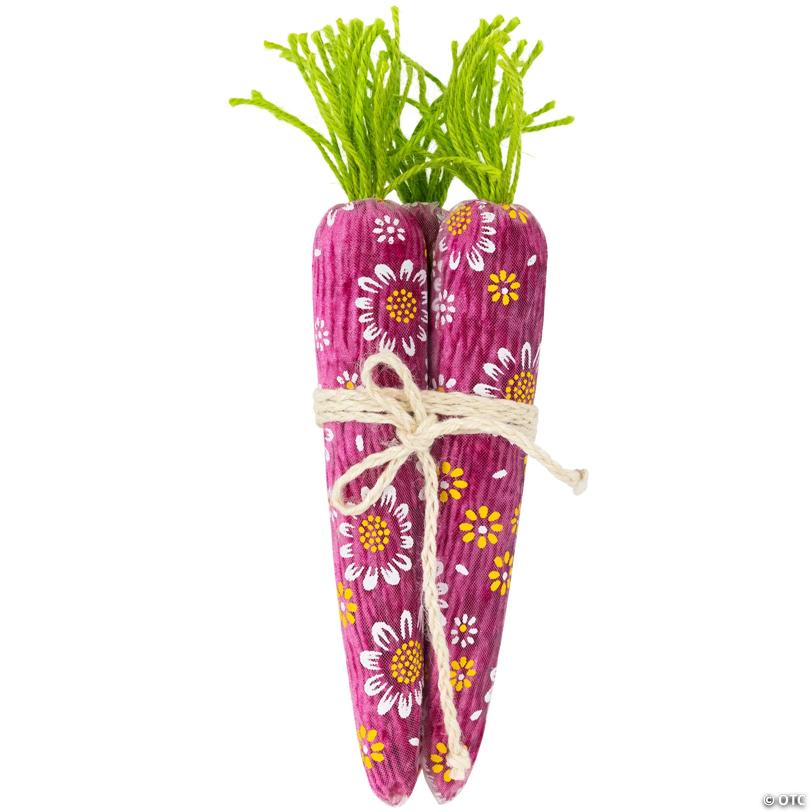 Bundled Floral Easter Carrots Decoration - 10.25