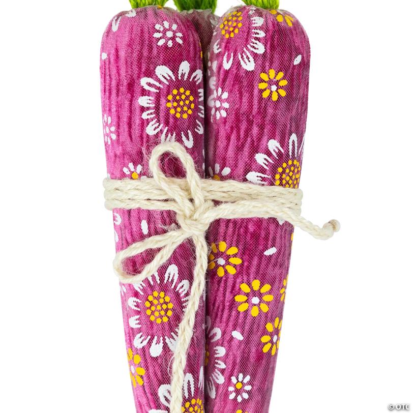 Bundled Floral Easter Carrots Decoration - 10.25