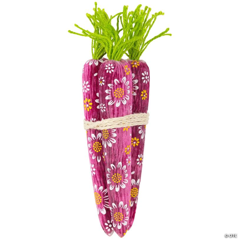 Bundled Floral Easter Carrots Decoration - 10.25