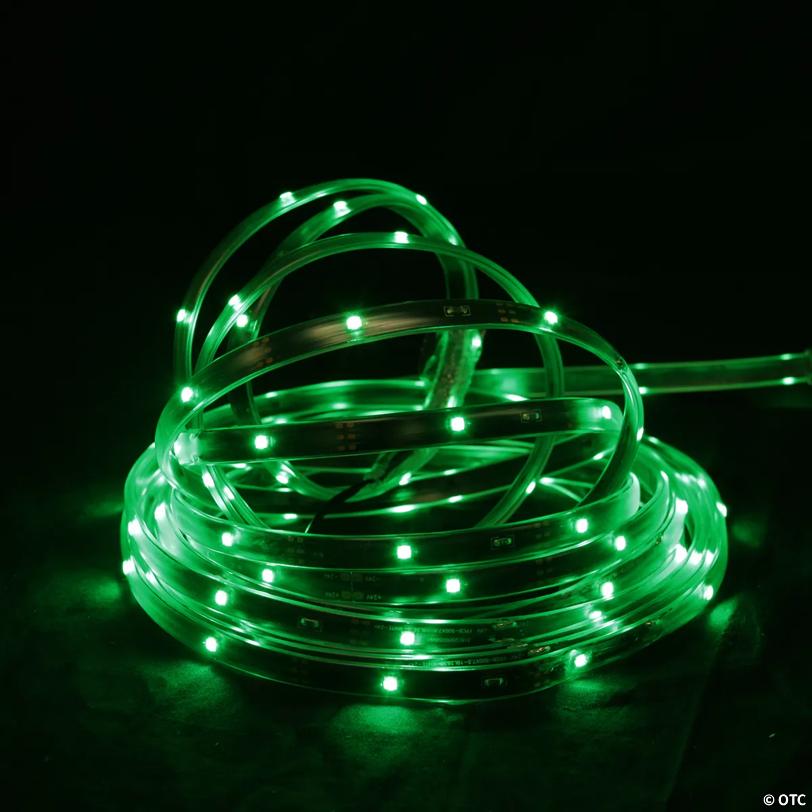 CC Christmas Decor - 18' Green LED Outdoor Christmas Linear Tape Lighting - Black Finish
