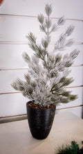 24" Snow Tree in Black Container