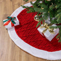 Cable Knit Christmas Tree Skirt - 48" - Red and White