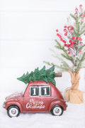 11.5” Resin Countdown Calendar Holiday Truck with Christmas Tree