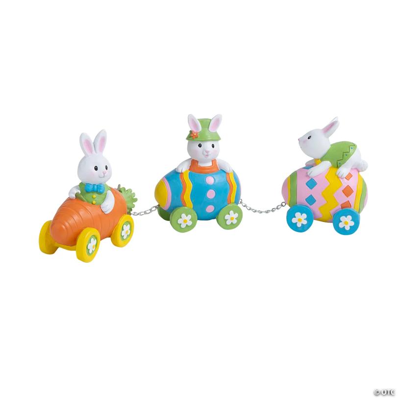 Carrot Express Train with Easter Eggs Tabletop Decoration - 3 Pc.