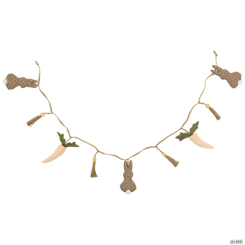 Carrots and Bunnies Plush Easter Garland - 4'