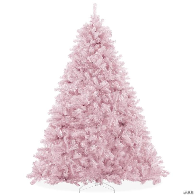 Casafield 6FT Pink Spruce Realistic Artificial Holiday Christmas Tree with Metal Stand