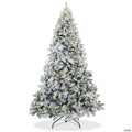 Casafield 6FT Pre-Lit Snow-Flocked Pine Realistic Artificial Holiday Christmas Tree with Stand