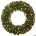 Casafield Pre-Lit Artificial Christmas Wreath, Green Fir with White LED Lights - 60
