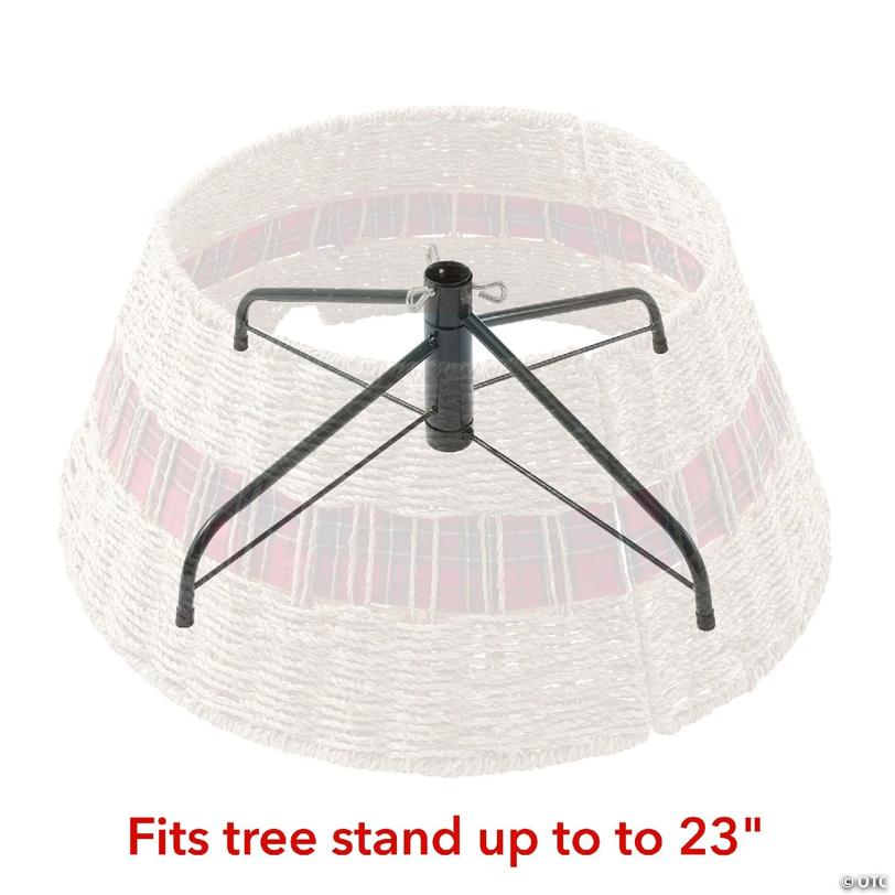 Casafield Seagrass Christmas Tree Collar with Ribbon, Christmas Tree Cover 24" - Natural
