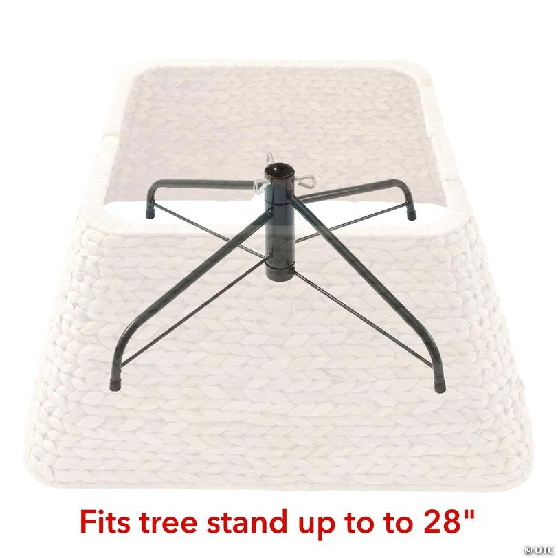 Casafield Water Hyacinth Christmas Tree Collar, Square Christmas Tree Cover 22" - Natural