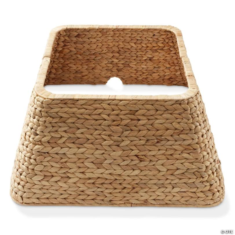 Casafield Water Hyacinth Christmas Tree Collar, Square Christmas Tree Cover 22" - Natural