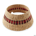 Casafield Water Hyacinth Christmas Tree Collar with Ribbon, Christmas Tree Cover 24" - Natural
