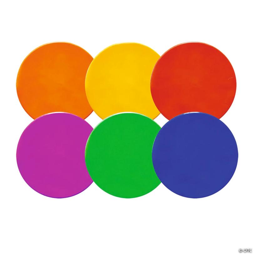 Champion Sports Round Poly Spot Markers, 10", 6 Colors