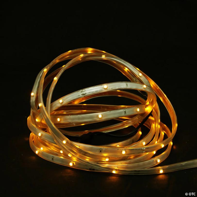 Christmas Decor 18' Amber LED Outdoor Christmas Linear Tape Lighting - White Finish