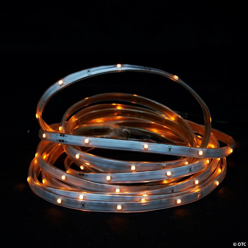Christmas Decor 18' Orange LED Outdoor Christmas Linear Tape Lighting - White Finish