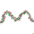 Christmas HO HO HO Wrapped Tinsel Garland - 12' Proper 2.5" - White Red and Green - Unlit