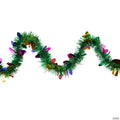 Christmas Light Bulb Wrapped Tinsel Commercial Garland - 50' Proper 2" - Green and Multicolor - Unlit