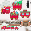 Christmas Metal Yard Signs- 4 Different Train Car Designs- Large 16-Inch Durable Outdoor Lawn Decorations w Metal Stakes