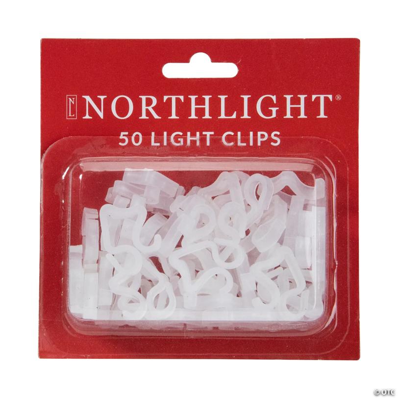 Clear Outdoor Gutter Christmas Light Clips - 50pc
