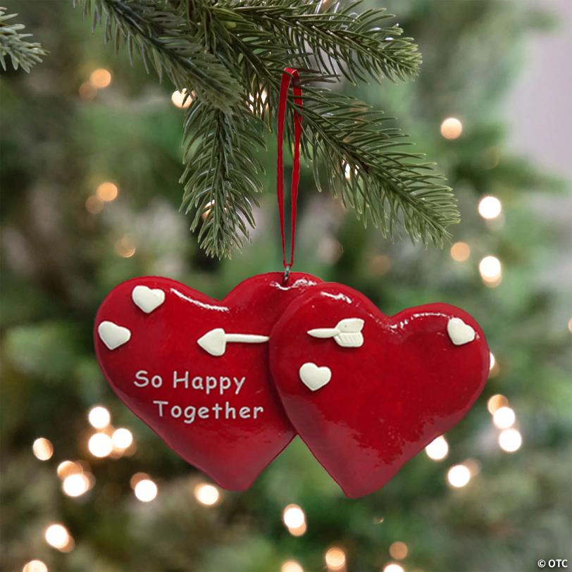 Club Pack of 24 Red and White "So Happy Together" Hearts Valentine's Day Ornaments 4.25