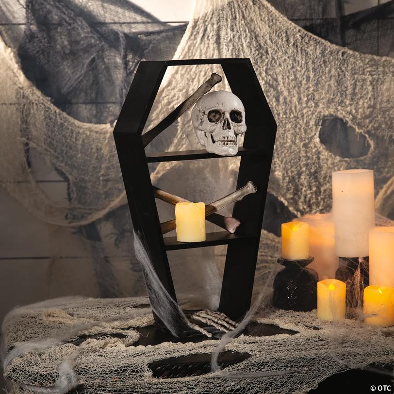 Coffin-Shaped 2-Shelf Halloween Decoration