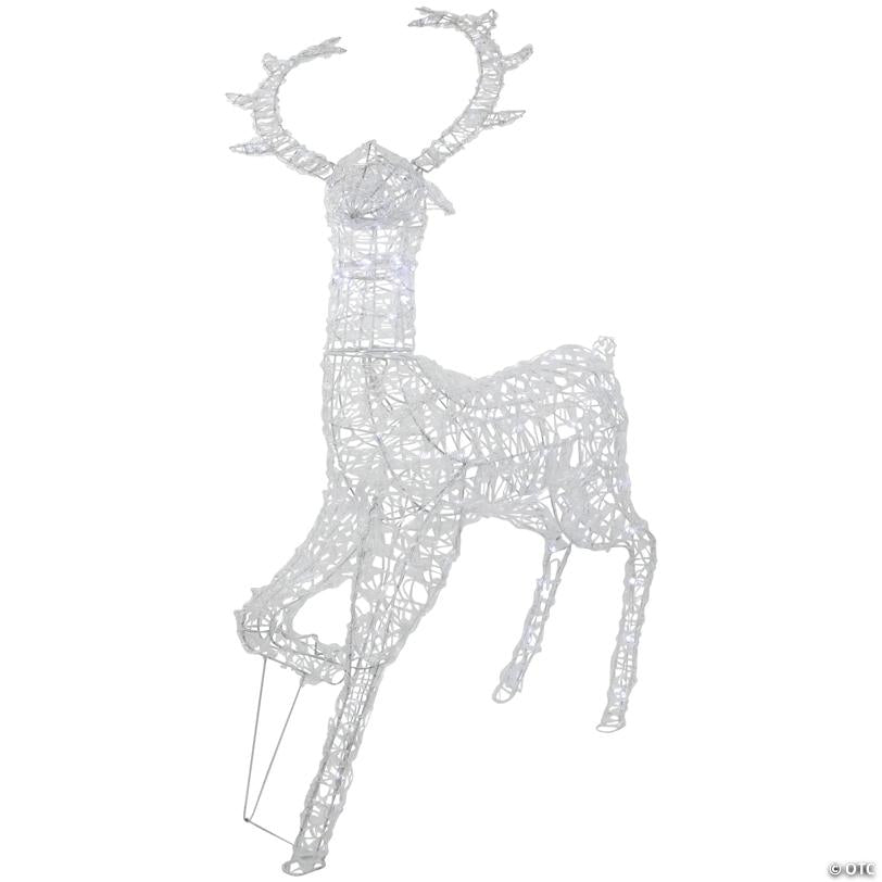 Commercial Grade Acrylic Reindeer Outdoor Christmas Decoration - 46.5" -  Pure White LED