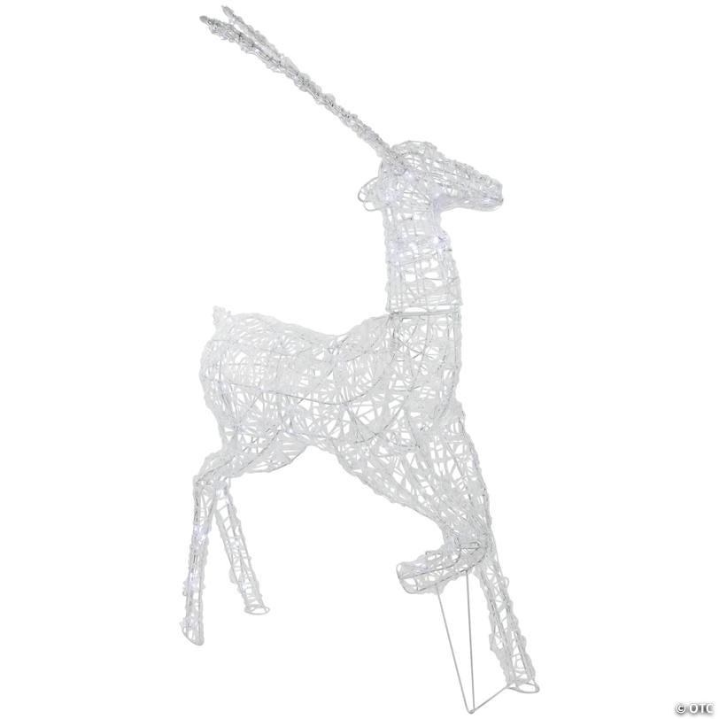 Commercial Grade Acrylic Reindeer Outdoor Christmas Decoration - 46.5" -  Pure White LED
