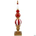 Commercial Size Candy Cane Ball Finial Christmas Decoration 48" - Red and White