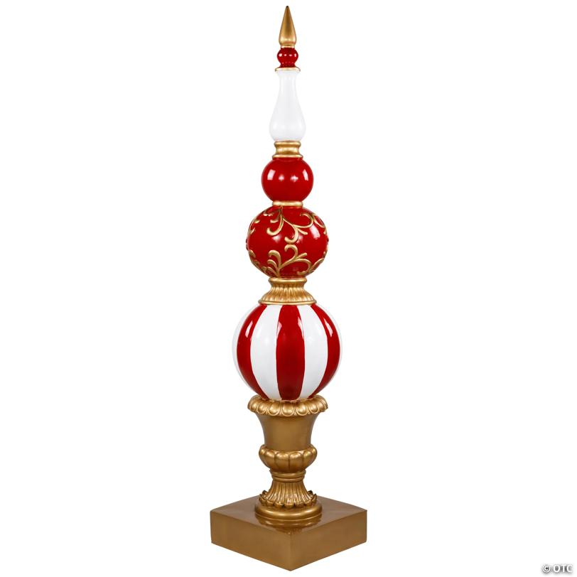 Commercial Size Candy Cane Ball Finial Christmas Decoration 48" - Red and White