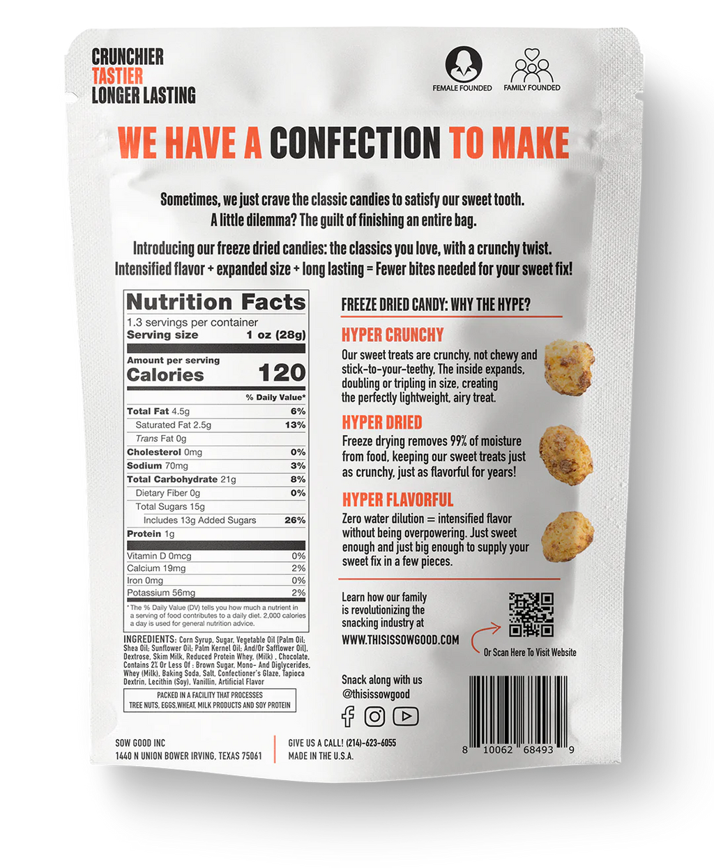 Sow Good Candy FREEZE DRIED cookie dough COOKIE BOMBS