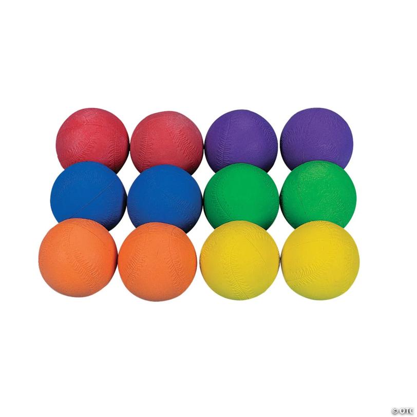 Cool Colorful Rubber Baseballs - 12 Pc.