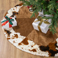 Corduroy Christmas Tree Skirt with FauProper Fur Trim - 48" - Brown