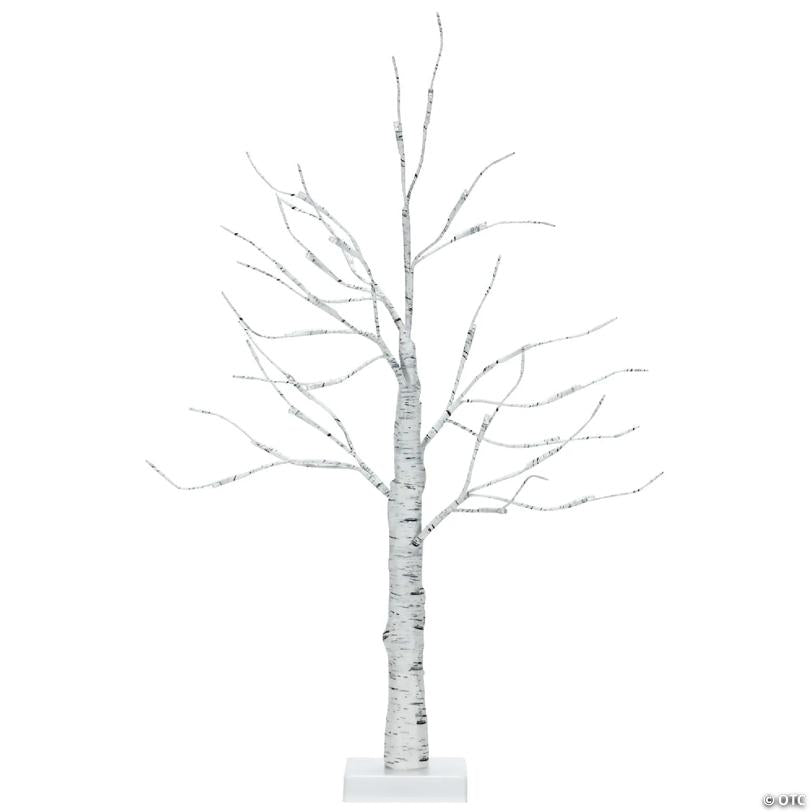 Costway 2ft Pre-lit White Twig Birch Tree Battery Powered for Christmas Holiday