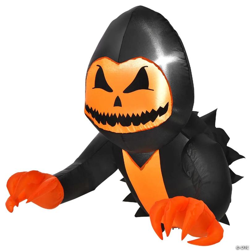 Costway 3.3 FT Halloween Inflatable Pumpkin Head Ghost Broke Out from Window