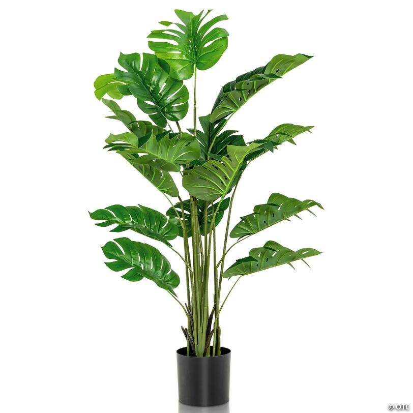 Costway 5FT Artificial Tree Faux Monstera Deliciosa Plant for Home Indoor & Outdoor