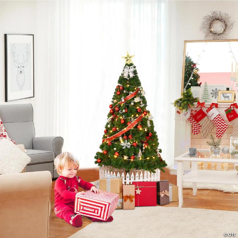 Costway 5Ft Artificial PVC Christmas Tree W/Stand Holiday Season Indoor Outdoor Green