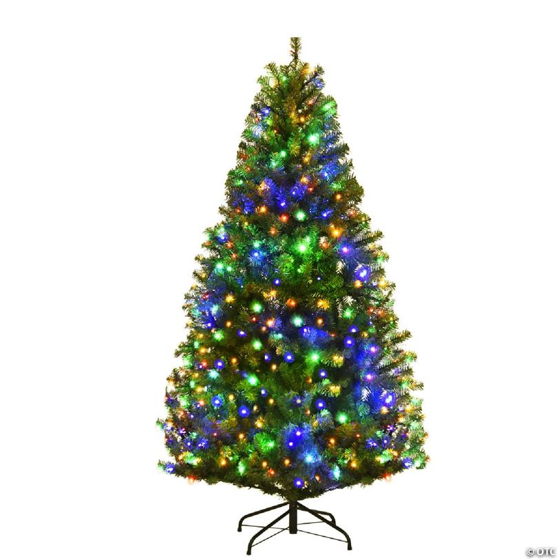 Costway 5Ft Pre-Lit Artificial Christmas Tree Hinged 150 LED Lights