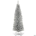 Costway 6FT Silver Tinsel Tree Unlit Slim Pencil Christmas Tree Metal