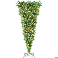 Costway 7.5FT Pre-Lit Snowy Upside Down Christmas Tree 1100 Tips w/ 400 Lights & 8 Modes