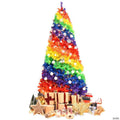Costway 7FT Artificial Hinged Colorful Rainbow Full Fir Christmas Tree with 1213 Tips