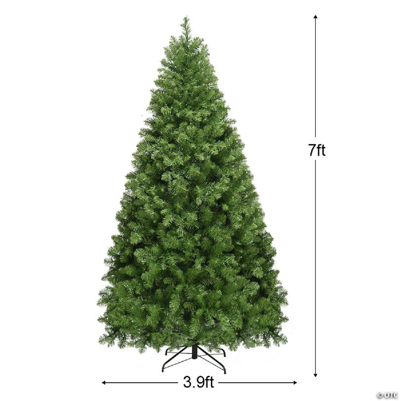 Costway 7 FT Artificial Xmas Tree with 1188 PVC Branch Tips 700 Warm White LED Lights