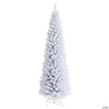 Costway 7ft Unlit Artificial Slim Christmas Pencil Tree w/ Metal Stand White