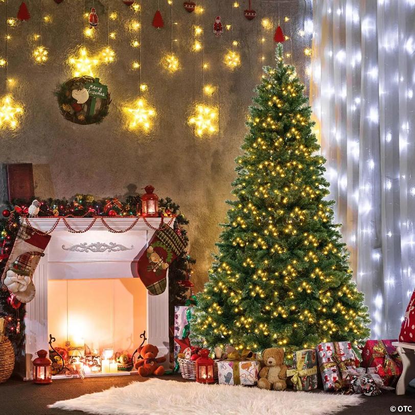 Costway Artificial 7ft Xmas Tree PVC Branch Tips 700 LED Lights
