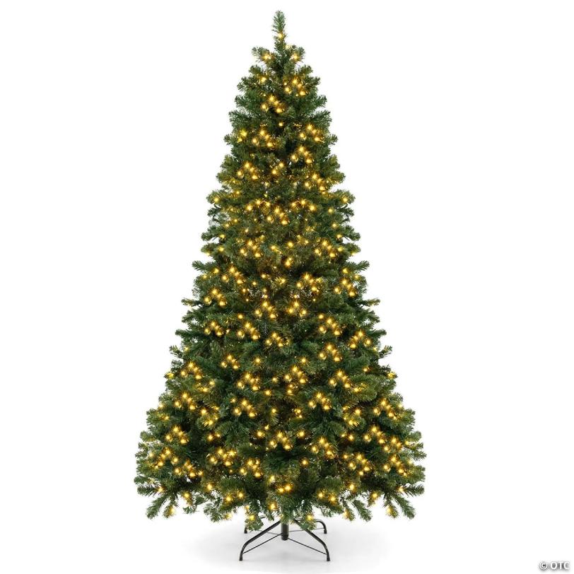 Costway Artificial 7ft Xmas Tree PVC Branch Tips 700 LED Lights